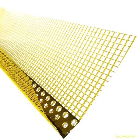 NAROŻNIK ALUMINIOWY Z SIATKĄ ŻÓŁTĄ 8x12 AL 23x23 2,5m 50szt.