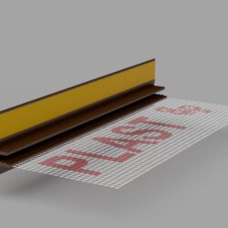 LISTWA DYLATACYJNA PRZYOKIENNA CIEMNY ORZECH 3mm Z SIATKĄ BELLA PLAST 2,5m