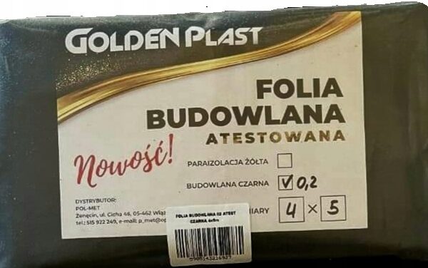 FOLIA BUDOWLANA CZARNA IZOLACYJNA 0,3AT 4x5 GOTOWA